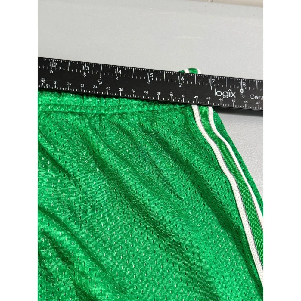 Vintage Nike Basketball Shorts Boys Size Large Green White Mesh Striped